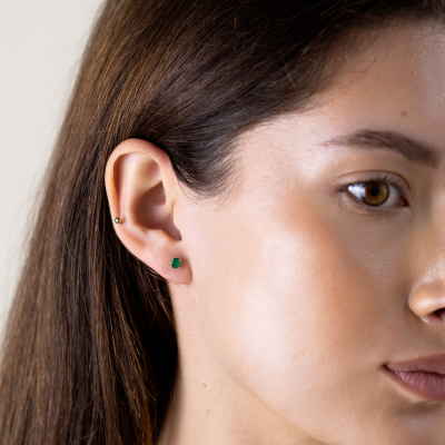 Gold earrings with emeralds FELI