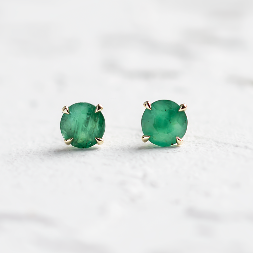 Gold earrings with emeralds FELI