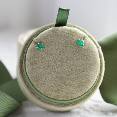 Gold earrings with emeralds FELI