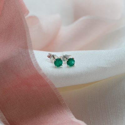 Gold earrings with emeralds FELI