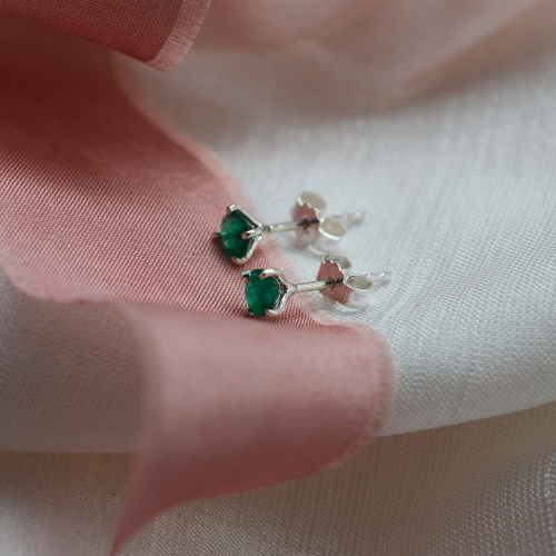 Gold earrings with emeralds FELI