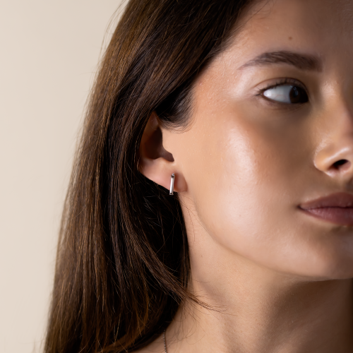 Moissanite and diamond earrings FELICIS