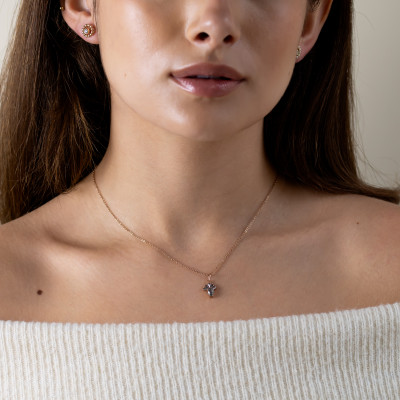 Salt and pepper diamond necklace LONIA