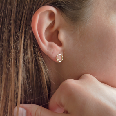 Gold karma earrings with diamonds GARURASANA