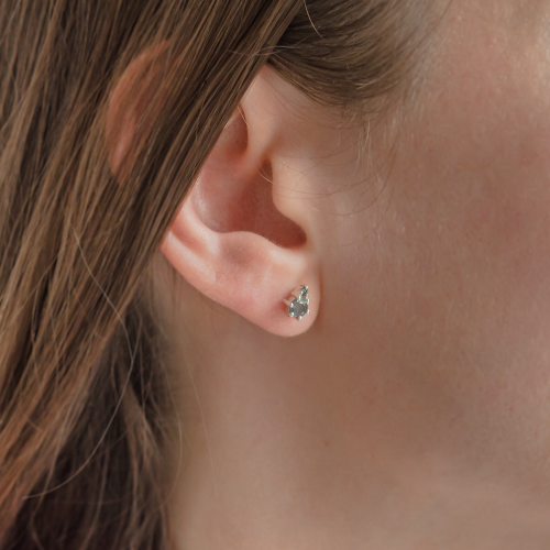 Stud earrings with salt and pepper diamonds GRIGIO