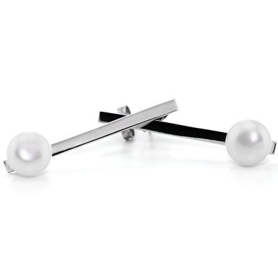 Silver earrings with pearls - Hakkola 