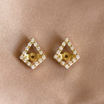 Lab-grown diamond kite earrings with removable gemstone JAY