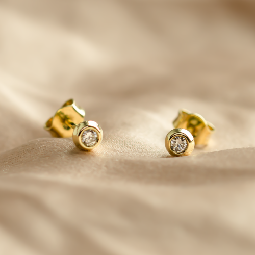 ANY Golden stud earrings with diamonds