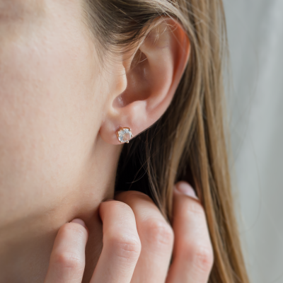 Stud earrings with white moonstone JULIET