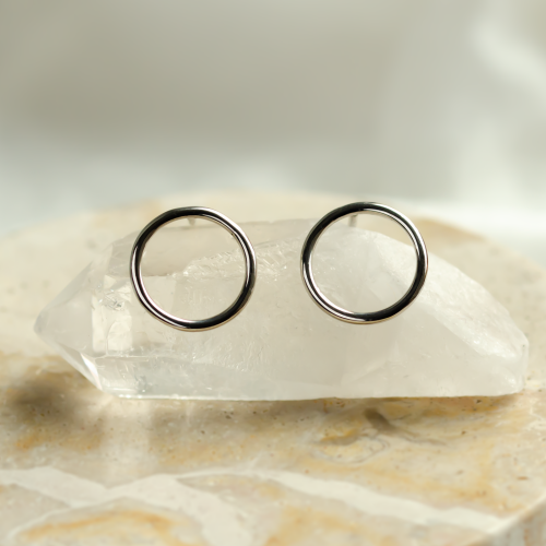 Gold circle stud earrings KARMALL