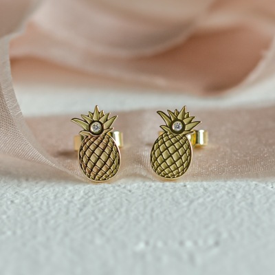 KATO fruity shape authentic gold diamond earrings