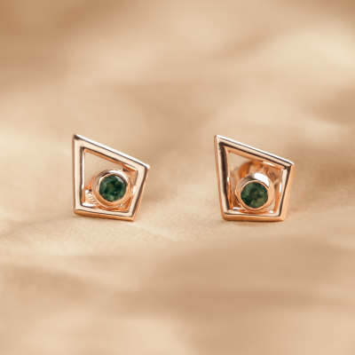 Modular gold kite earrings with gemstones KAYLEE