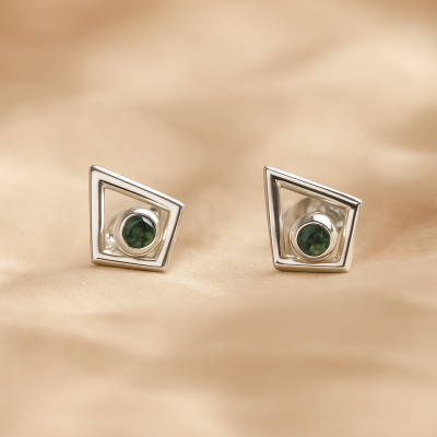 Modular gold kite earrings with gemstones KAYLEE