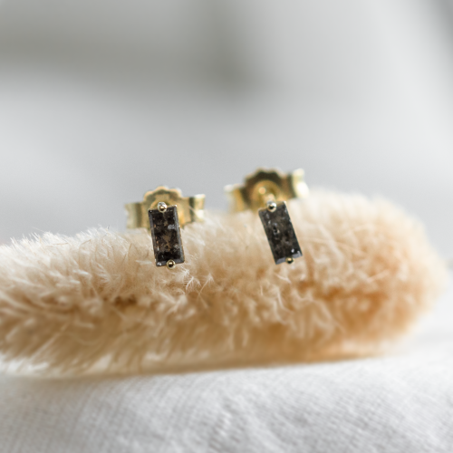 Jednoduché náušnice se salt and pepper diamanty KIKI