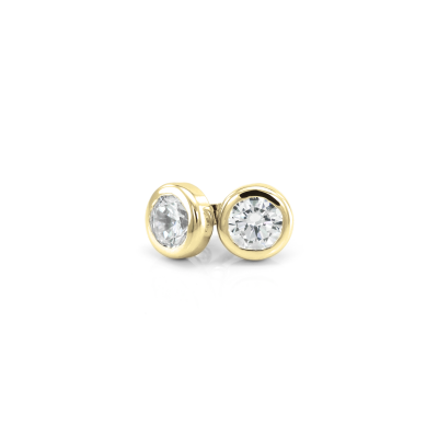 Simple gold earring with diamonds 0.6ct KLOFTA