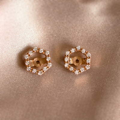 Lab-grown diamond earrings with interchangeable gemstones KYLE