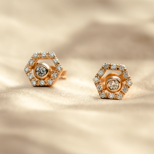 Lab-grown diamond earrings with interchangeable gemstones KYLE