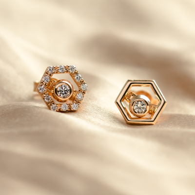 Lab-grown diamond earrings with interchangeable gemstones KYLE