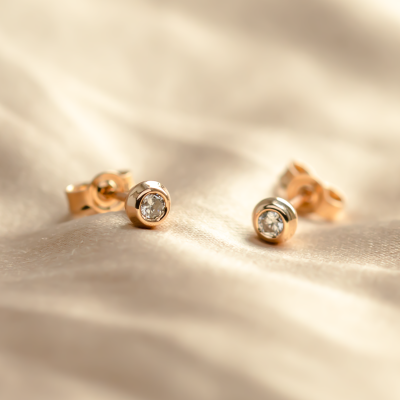 Lab-grown diamond earrings with interchangeable gemstones KYLE