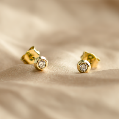 Lab-grown diamond earrings with interchangeable gemstones KYLE