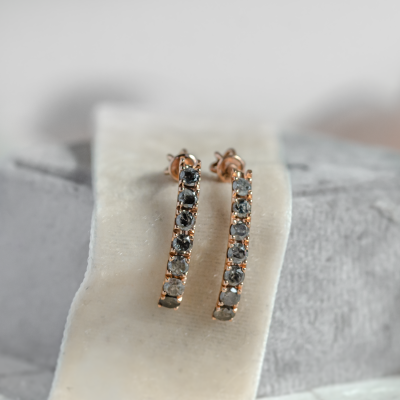 Luxury salt and pepper diamonds earrings LAVAS