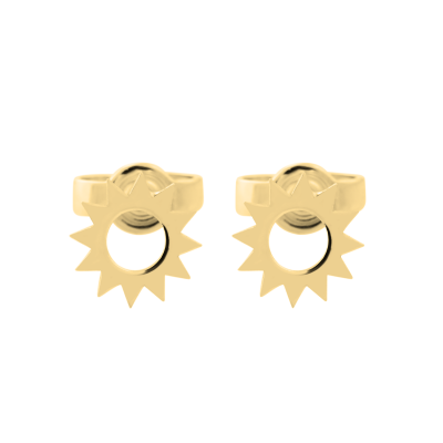 LOLLI unusual gold stud earrings for a striking lady