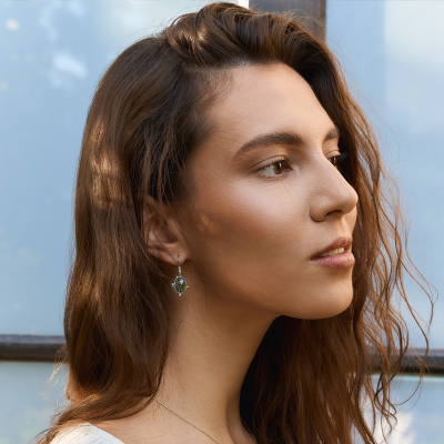 Vintage náušnice se salt and pepper a klasickými diamanty MARIBEL