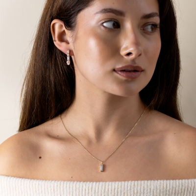 Visací náušnice s certifikovanými moissanity MARINA