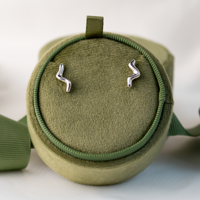 Minimalist gold earrings waves MIGNON