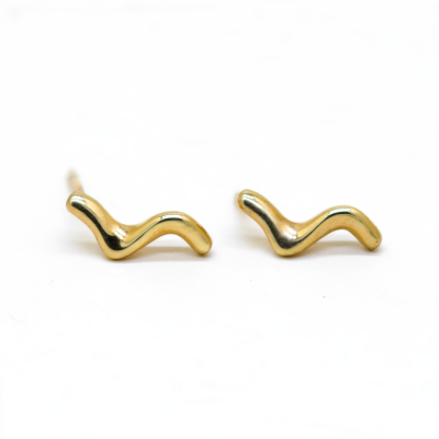 Minimalist gold earrings waves MIGNON