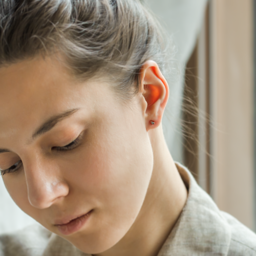 Minimalist gold earrings with pear salt and pepper diamonds NADINE