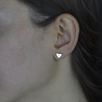 RACHEL Gold earrings with a diamond