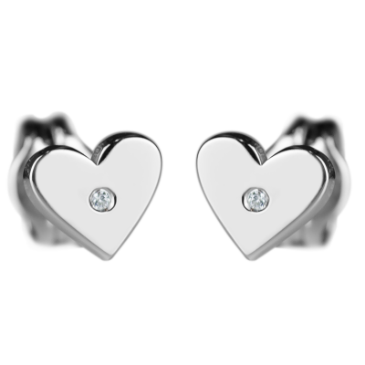 RACHEL Silver earrings with a diamond