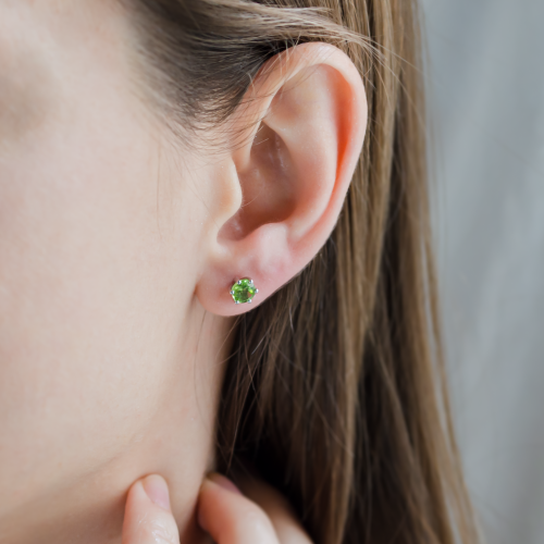 Gold earrings with peridots SALSA