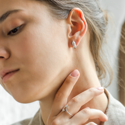 Geometric moissanite earrings SERENA