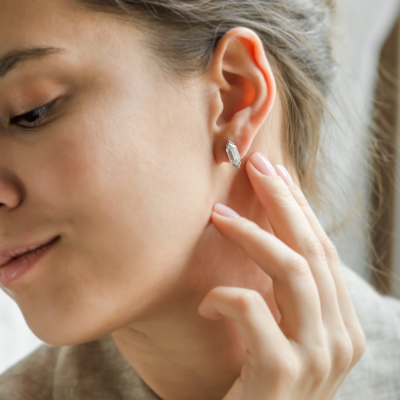 Geometric moissanite earrings SERENA