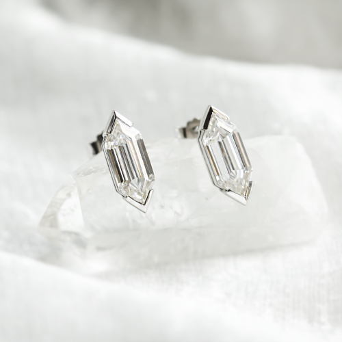 Geometric moissanite earrings SERENA