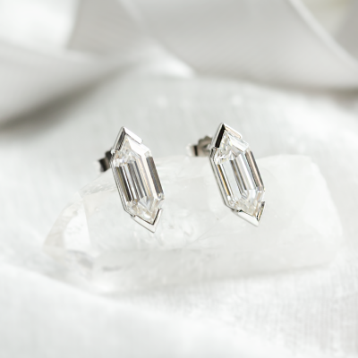 Geometric moissanite earrings SERENA