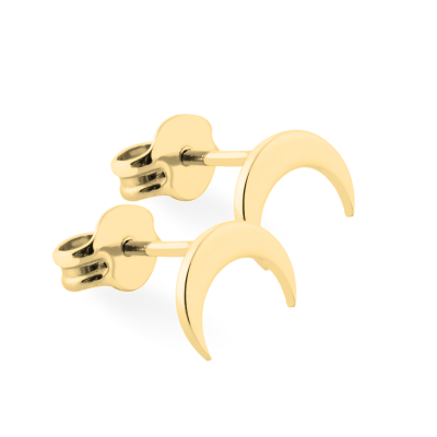 TAKTE gold crescent-shape earrings