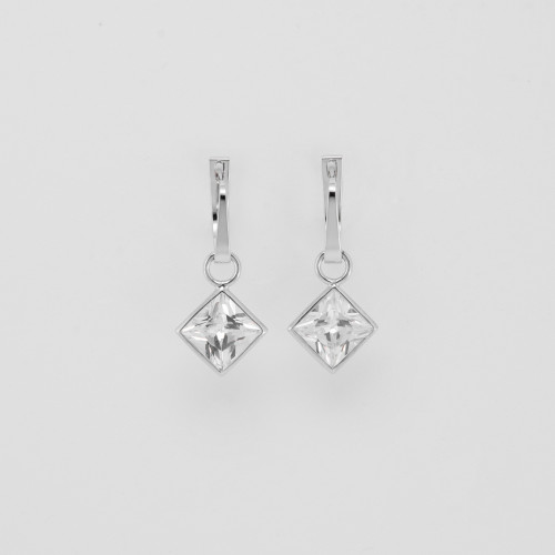 Silver earrings with princess zirkons TUSSE