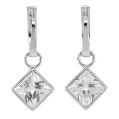 Silver earrings with princess zirkons TUSSE