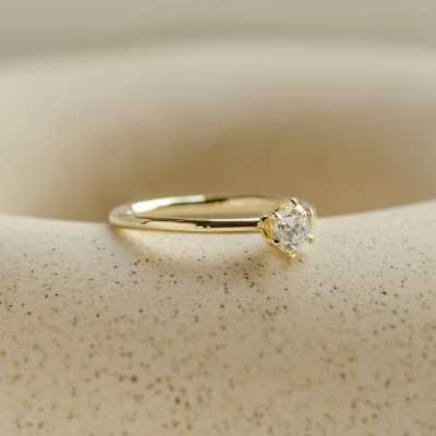 Minimalist moissanite engagement ring AMARA