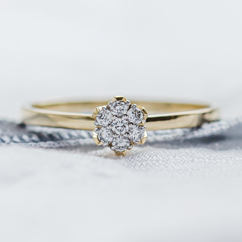 Romantic engagement ring full of moissanites CAMILLIA
