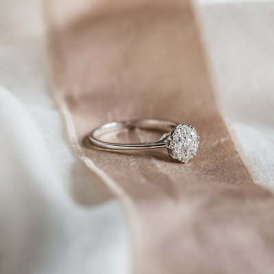 Luxury engagement ring full of moissanites CECILIA