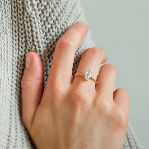 Gold twisted rope ring DAHLIA