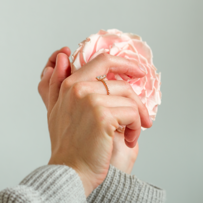 Gold twisted rope ring DAHLIA