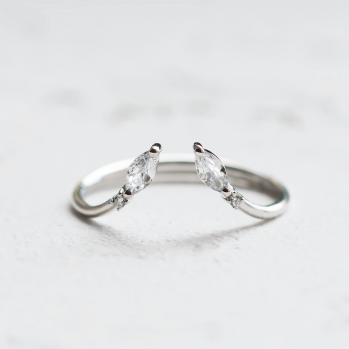 Moissanite chevron wedding ring MALCOLM