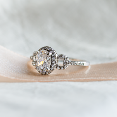 Luxury engagement ring with moissanites MERYL 