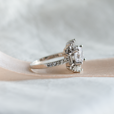 Luxury engagement ring with moissanites SHINY
