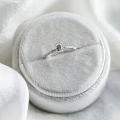 Elegant engagement ring with moissanites TANA
